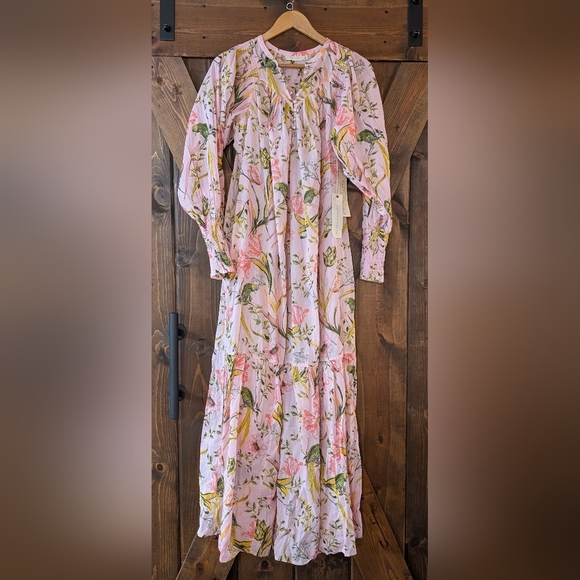 NWT Elegant Pink Floral Maxi Dress - Picture 1 of 8